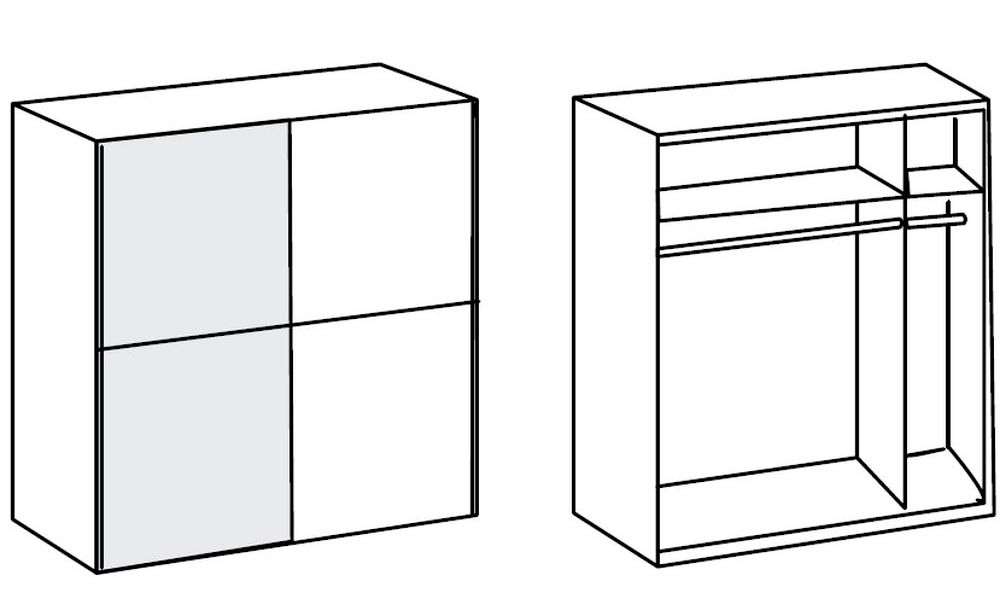 Armoire penderie 2 Portes L82xH180 cm VADIM (Chêne)