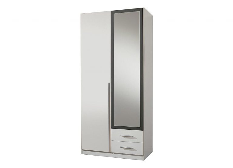 Armoire miroir vestiaire et tiroir blanche pas cher