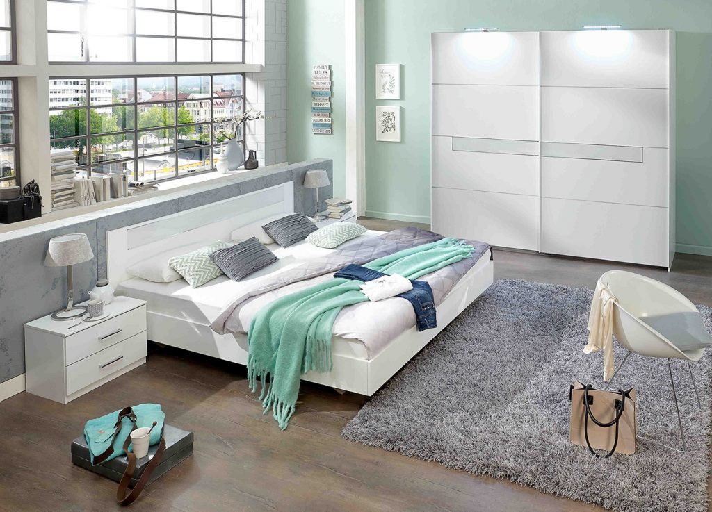 Chambre adulte moderne pas cher blanche