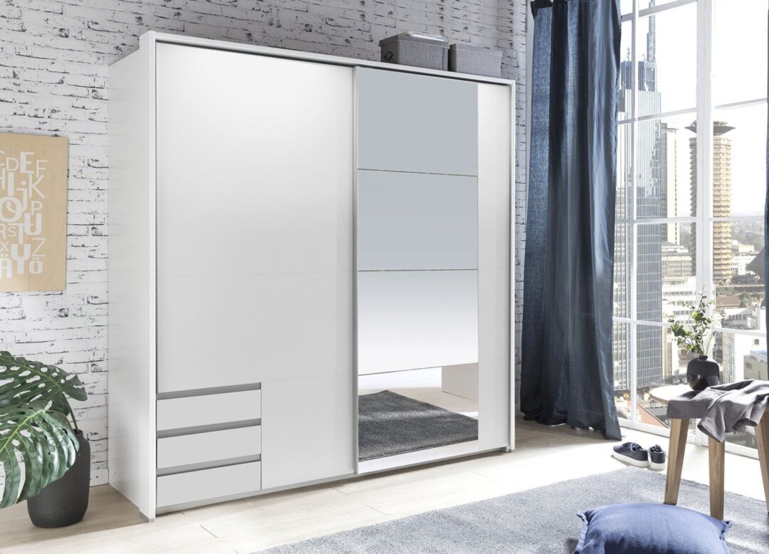 armoire miroir moderne blanche dressing et rangement