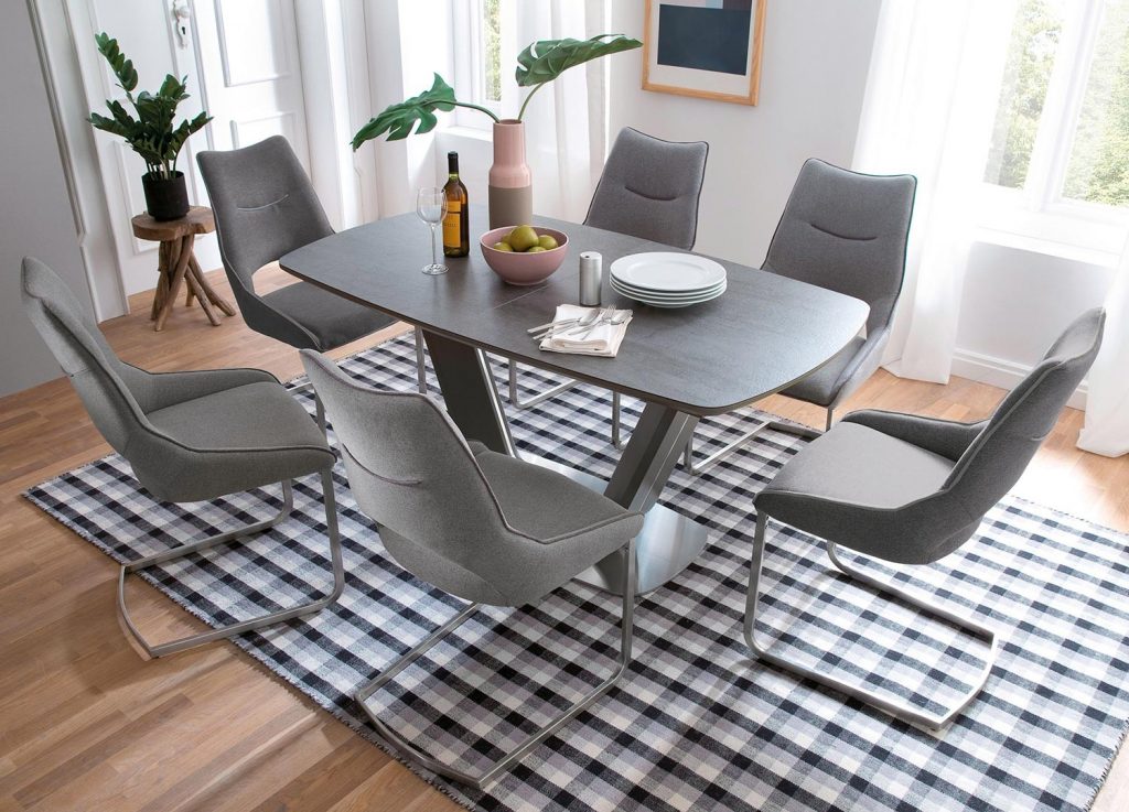 Tablesalleàmanger Céramiqueàrallongegrise