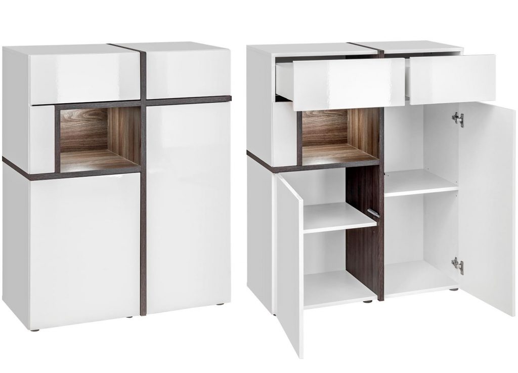 Meuble TV design blanc laqué