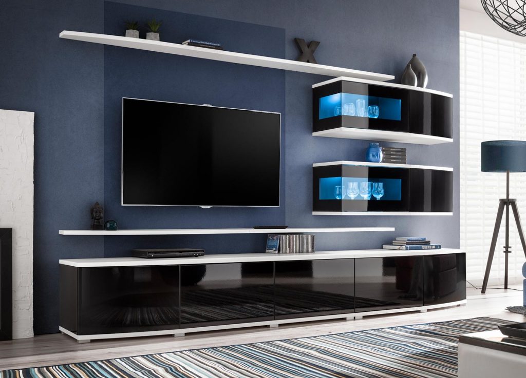 Meuble TV design noir et blanc
