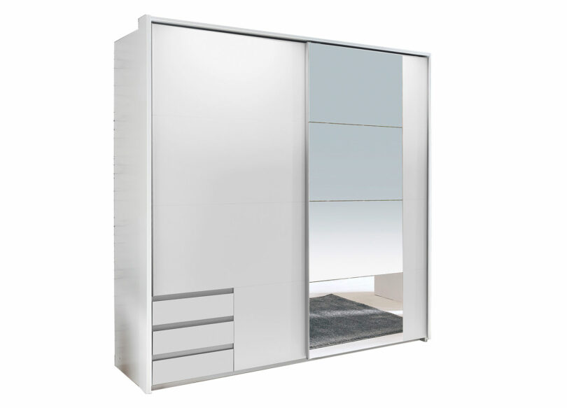 armoire miroir moderne blanche dressing et rangement