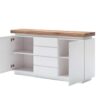 Buffet blanc & bois massif avec led