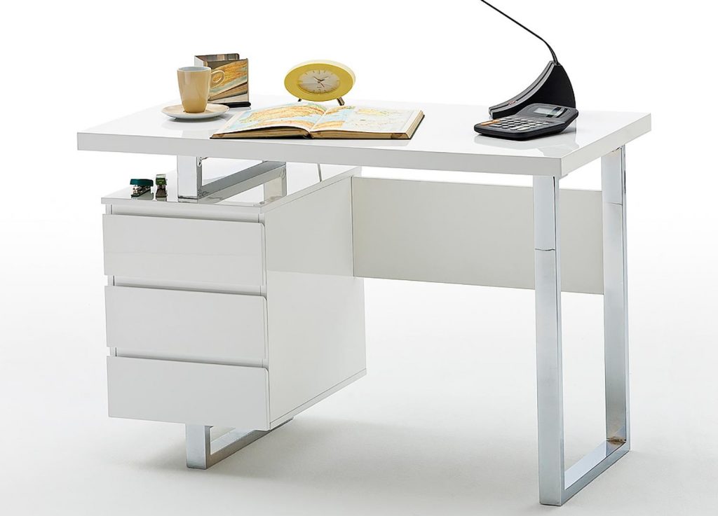 Bureau laqué blanc moderne