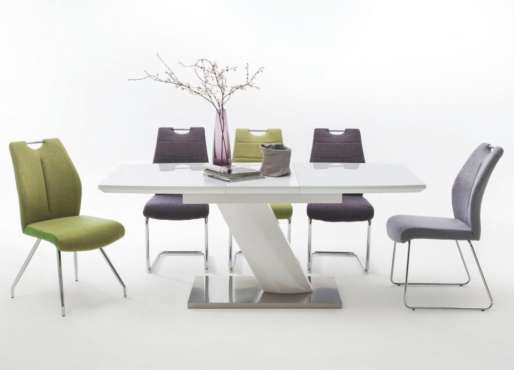 Table repas blanche laquée
