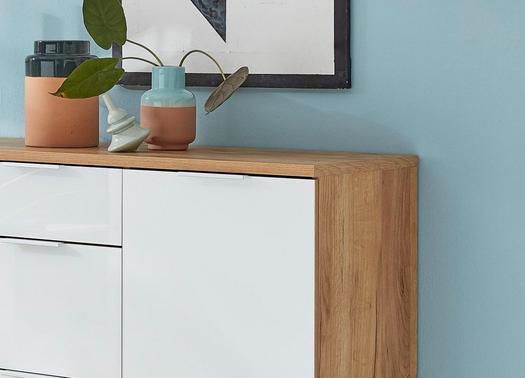 Buffet verre et bois moderne