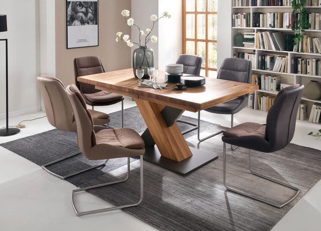 table de repas en bois massif extensible
