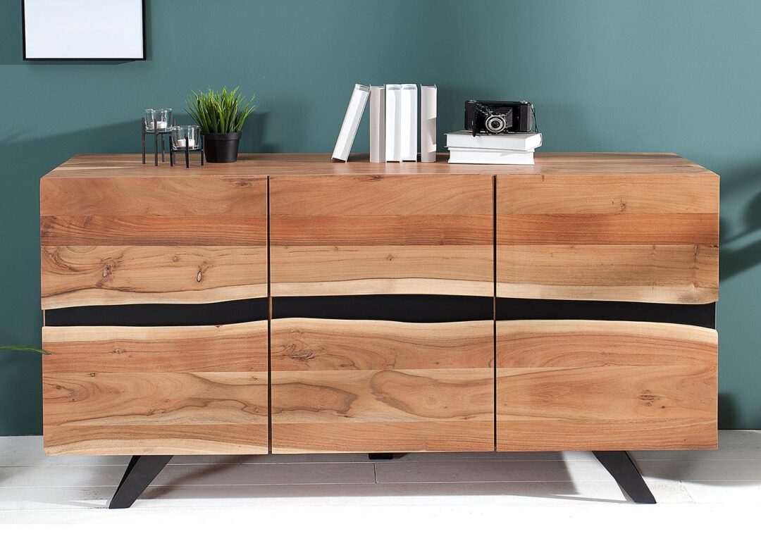 Meuble buffet bois et métal design