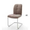 Chaise de salle à manger en simili cuir marron