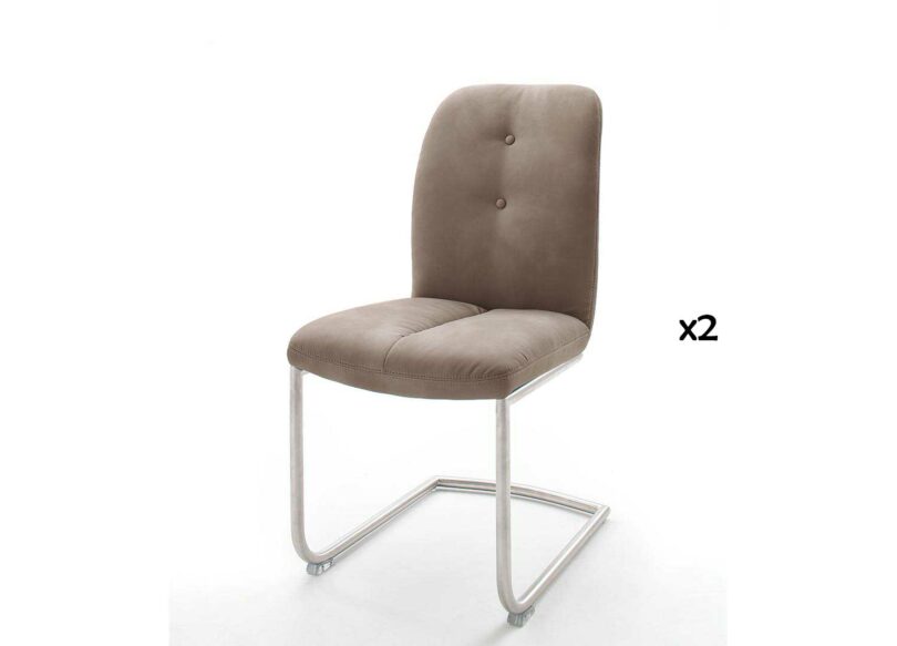 Chaise de salle à manger en simili cuir marron