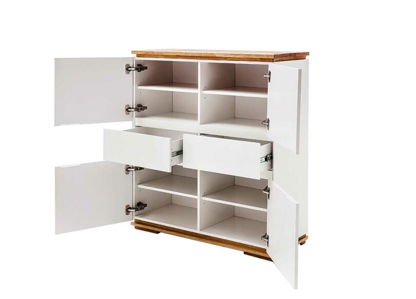 Buffet haut bois blanc laqué
