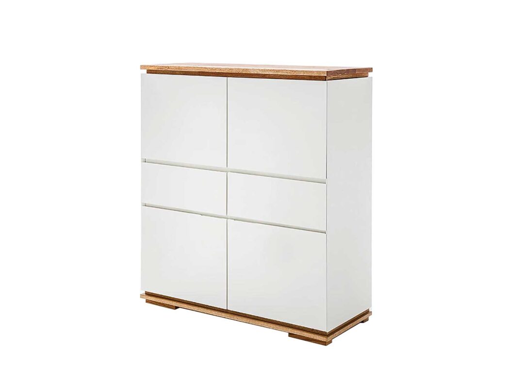 Buffet haut bois blanc laqué