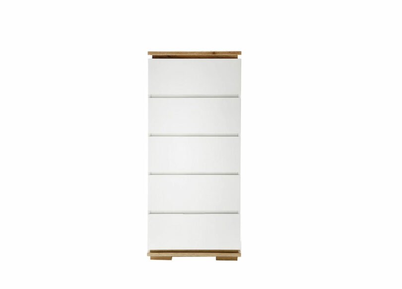 Commode haute bois blanc laqué