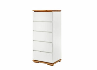 Commode haute bois blanc laqué