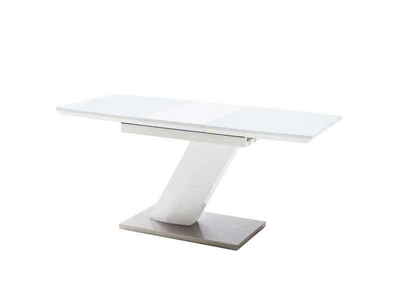 Table de salle à manger blanc laqué extensible
