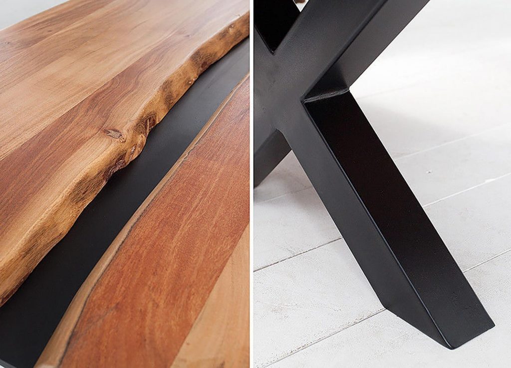 Table basse bois et métal design