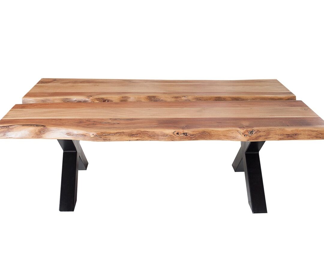 Table basse bois et métal design