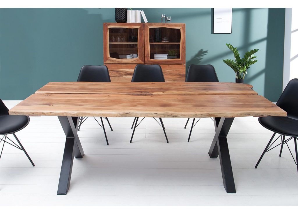 Table à manger bois et métal design