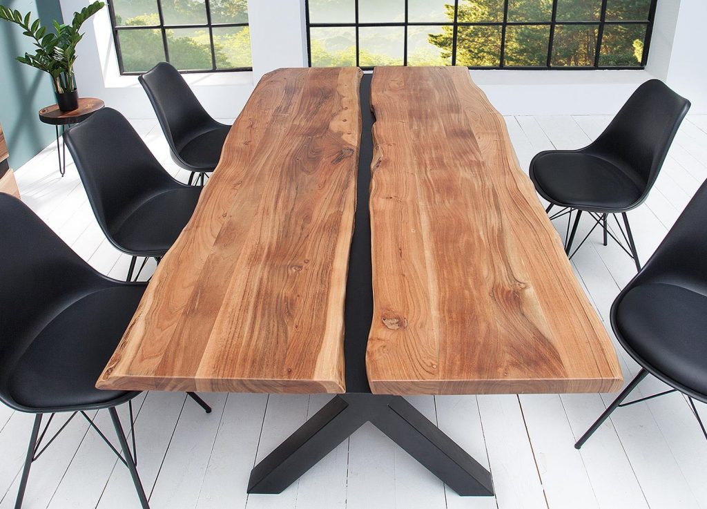 Table à manger bois et métal design