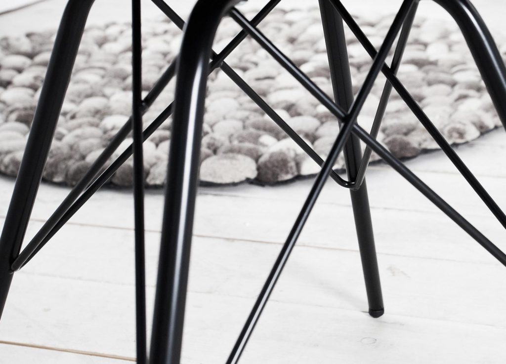 Chaises salle à manger noires matelassées cuir