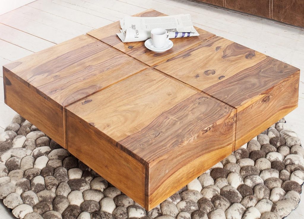 Table basse carrée en bois