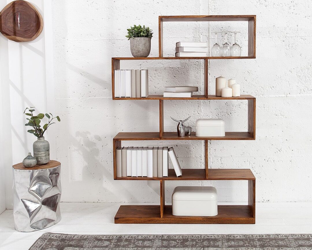 Meuble bibliothque en bois massif de shesham style rtro