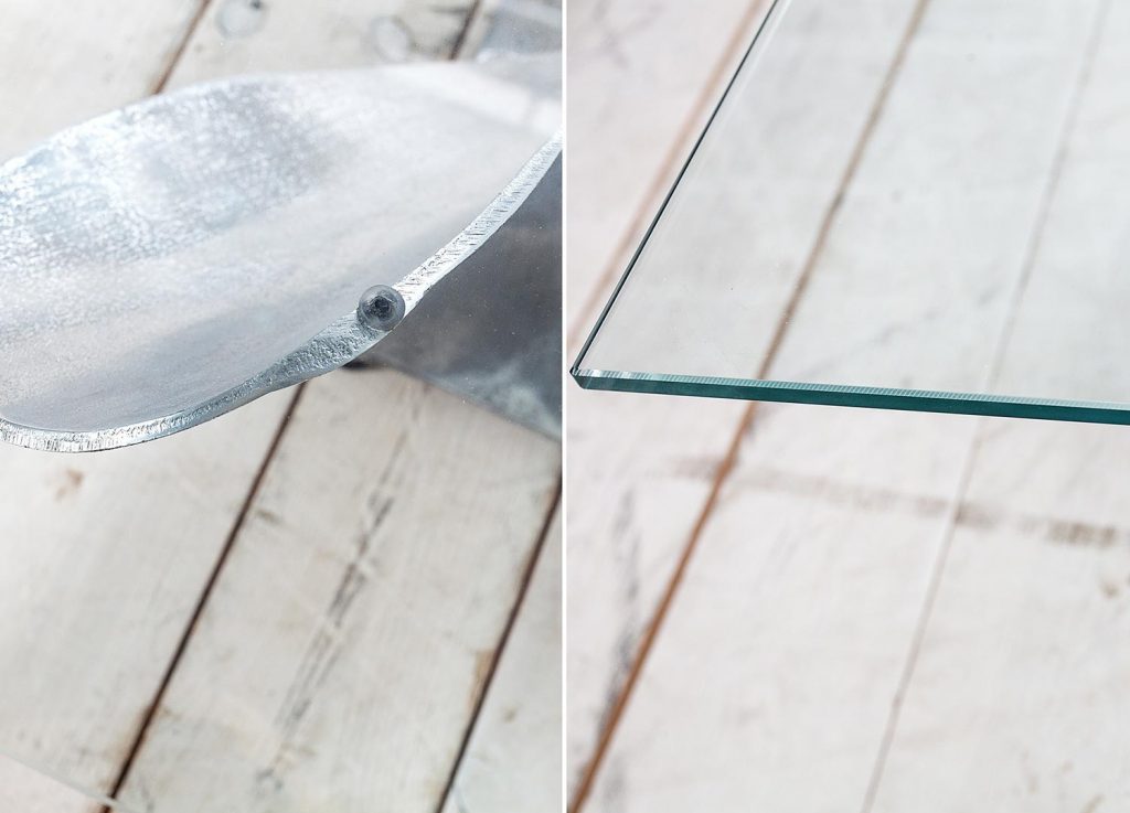 Table basse en verre / Hélice de bateau