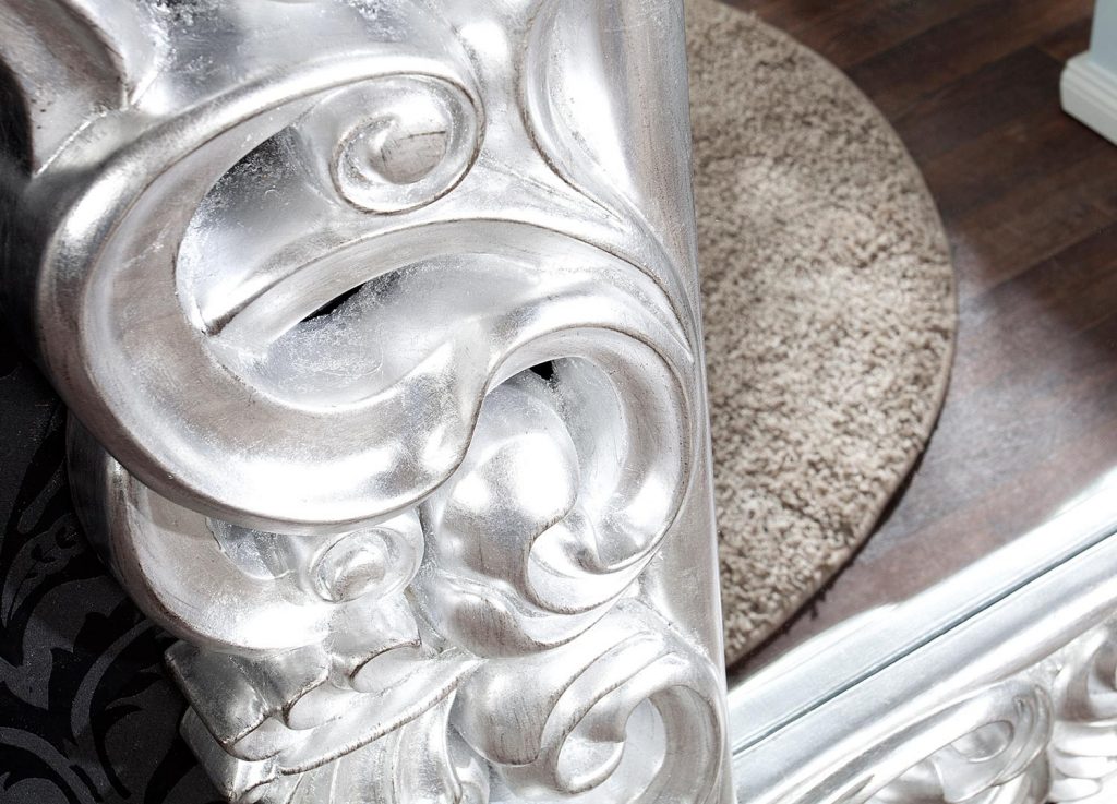 Miroir rectangulaire argenté / Style baroque