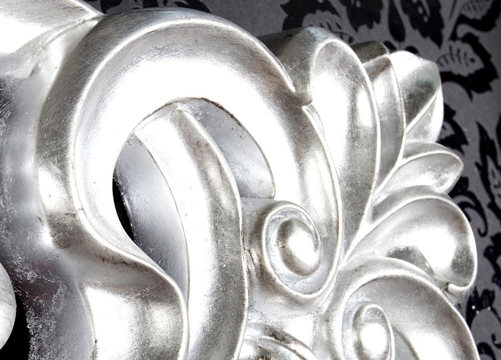 Miroir rectangulaire argenté / Style baroque