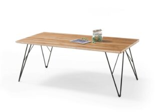 Table basse rectangulaire / Bois et métal forgé