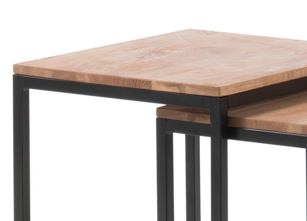 Bout de canapé en bois et métal