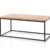 Table basse rectangulaire en bois et métal
