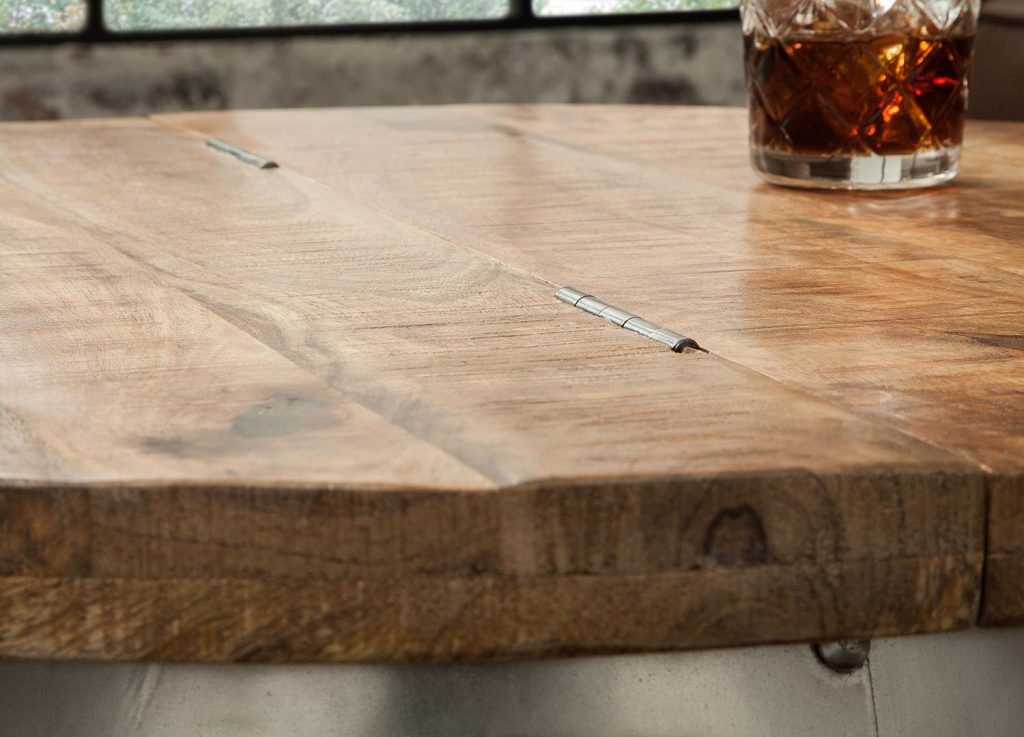 Table basse ronde bois et métal