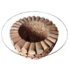 Table basse ronde bois et verre