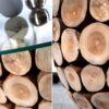Table basse ronde bois et verre