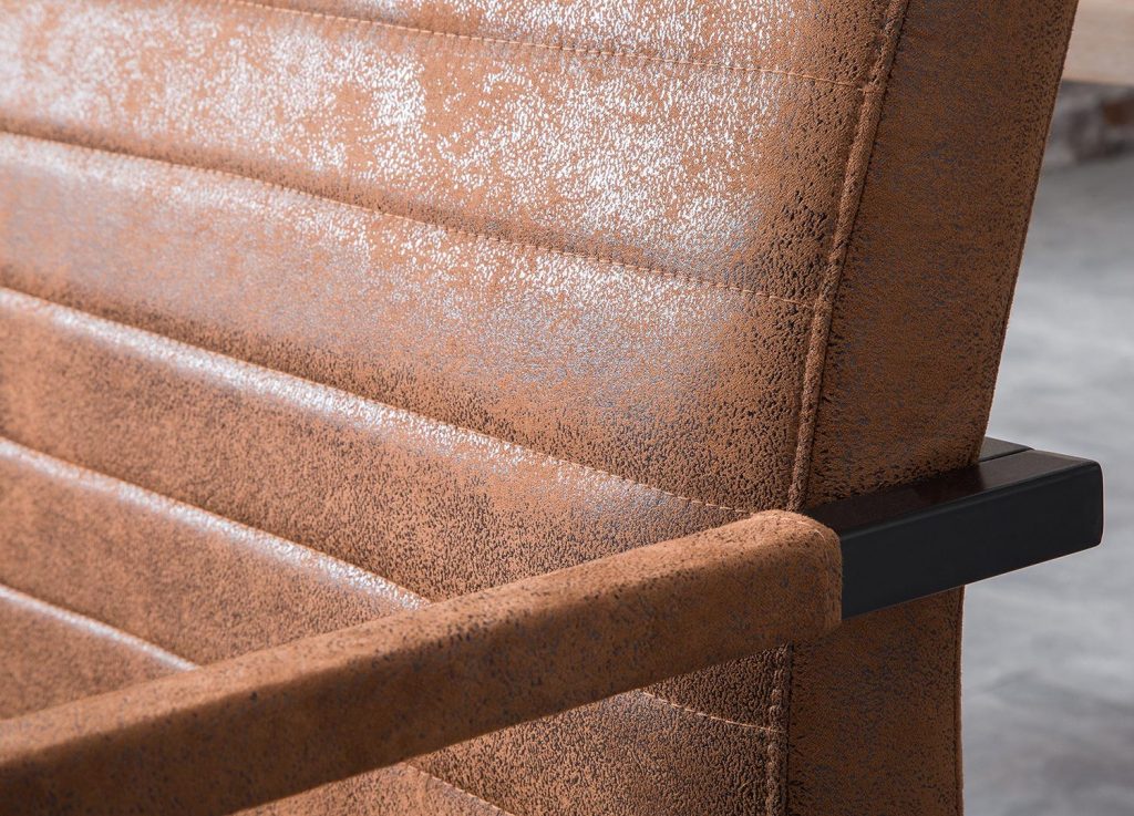 Banc d'intérieur simili cuir marron vintage
