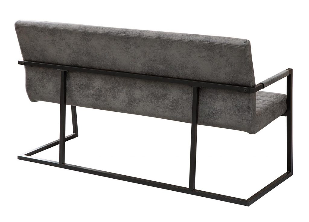 Banc d'intérieur simili cuir gris vintage