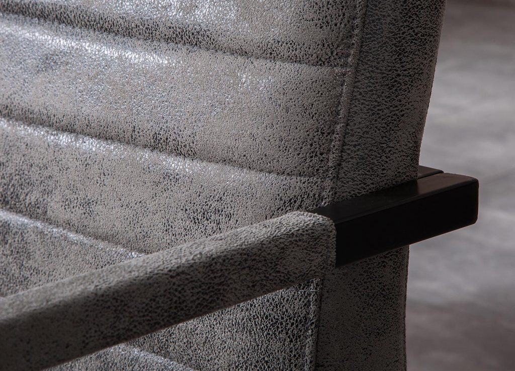 Banc d'intérieur simili cuir gris vintage