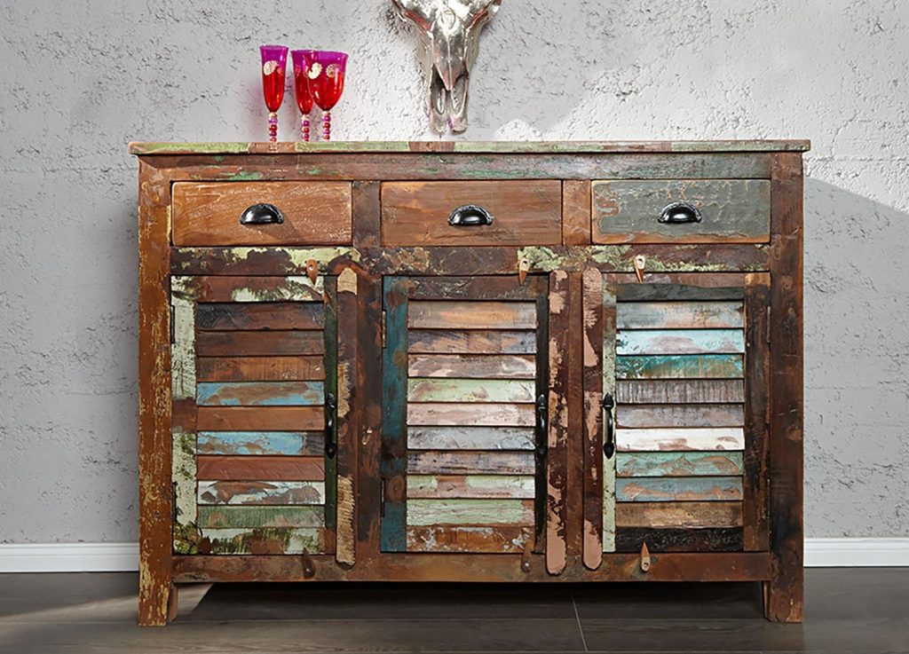 Buffet vintage en bois recyclé