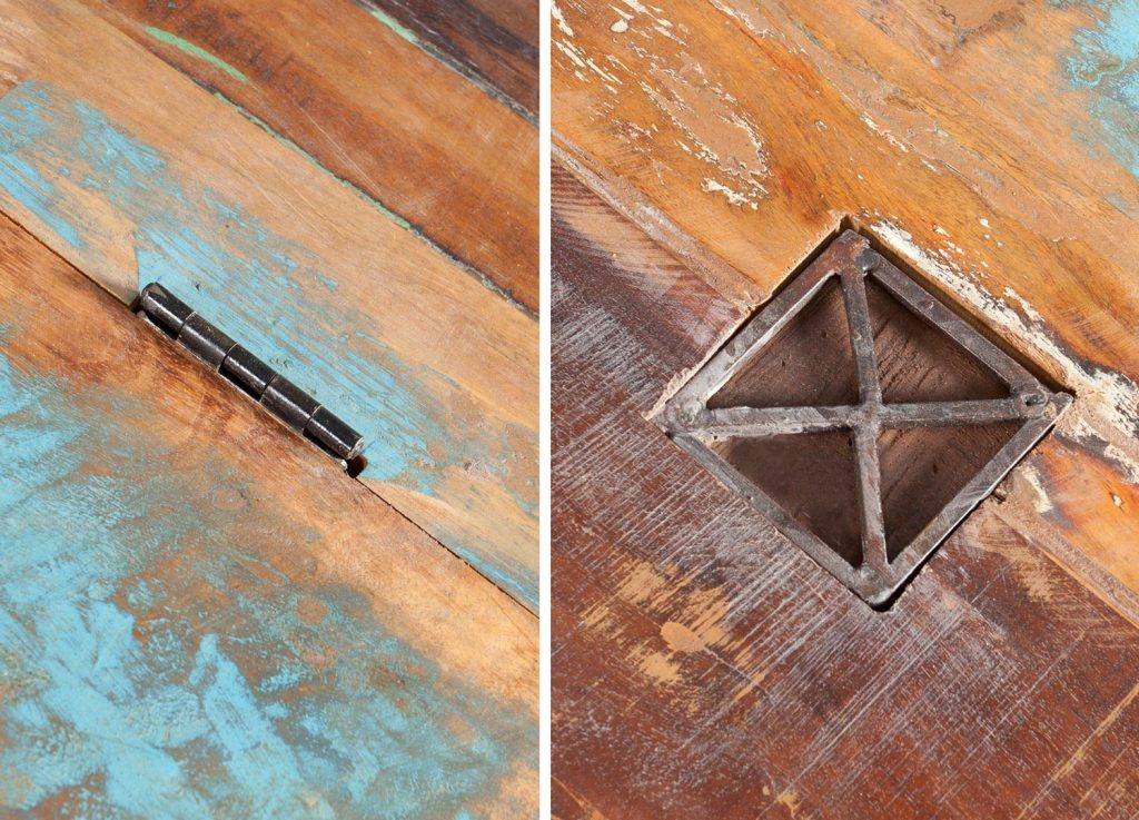 Table basse vintage en bois recyclé