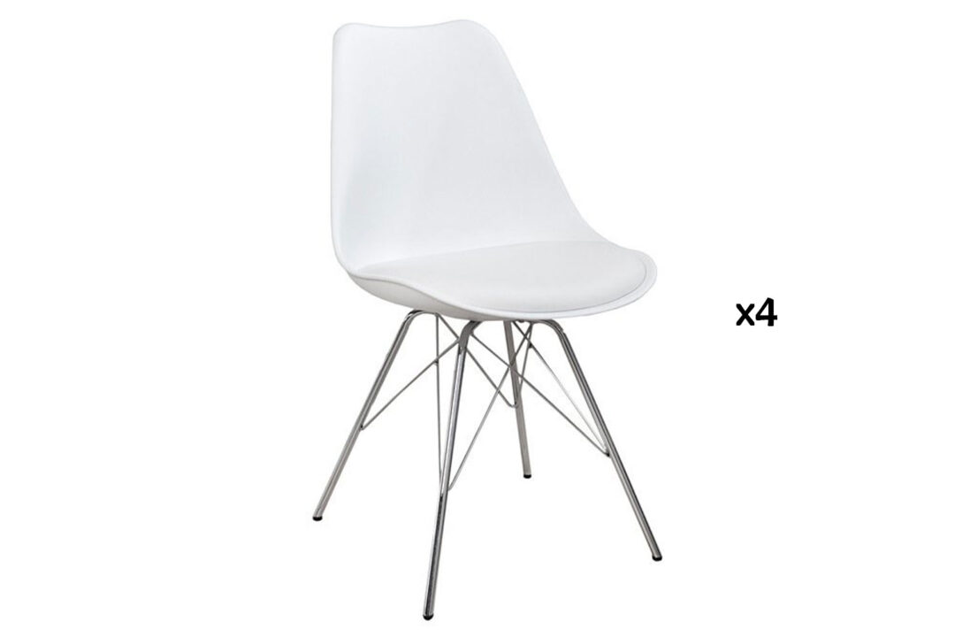 Chaises de séjour blanches style rétro