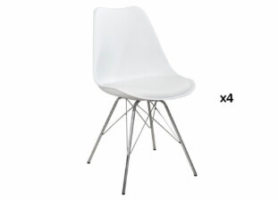 Chaises de séjour blanches style rétro