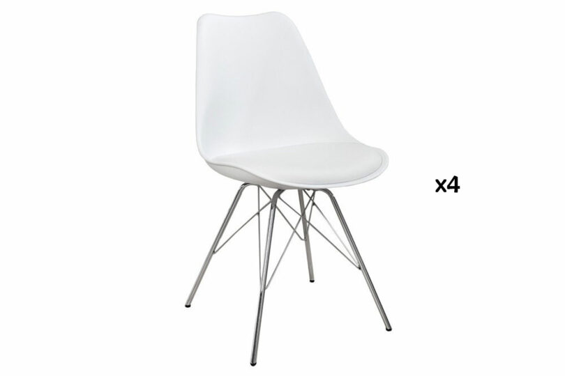 Chaises de séjour blanches style rétro