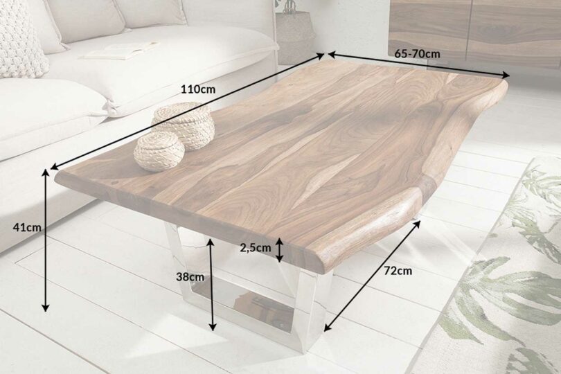 Dimensions de la table basse en bois