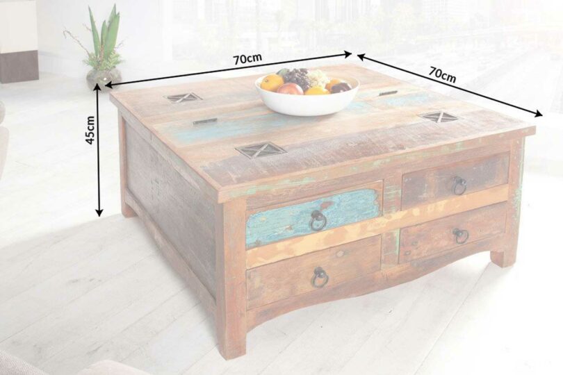 Dimensions de la table basse naturelle