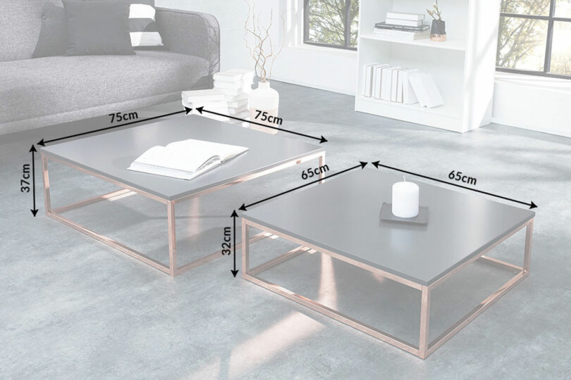 Dimensions des tables carrées