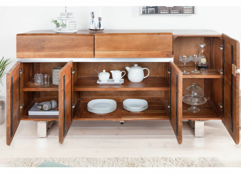 Buffet bois acacia couleur miel