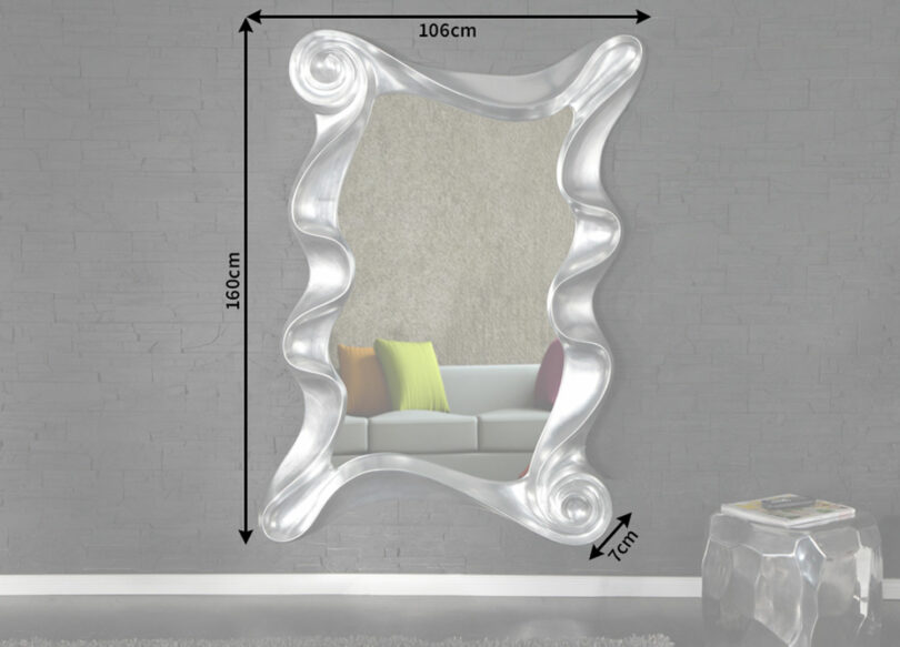 dimensions miroir argenté